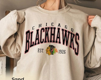 Vintage Chicago Blackhawks Sweatshirt, Blackhawks Tee, Hockey Sweatshirt, College Sweater, Hockey Fan Shirt, Chicago Hockey Shirt