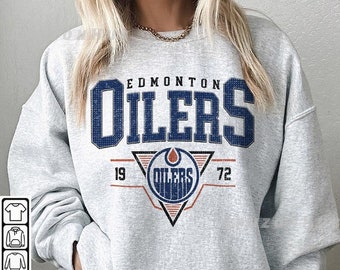chemise vintage des années 90 des Oilers d'Edmonton, sweat-shirt ras du cou des Oilers d'Edmonton, cadeau de hockey en jersey pour Noël