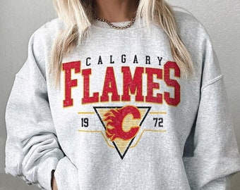Calgary Flames Shirt, Flames Tee, Hockey Shirt, Vintage Shirt, College Sweater, Hockey Fan Shirt, Calgary Hockey Shirt