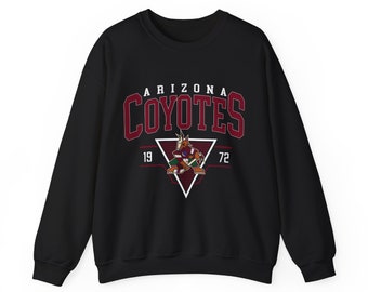 Sudadera vintage de los Coyotes de Arizona, sudadera de hockey de Arizona de los años 90, cuello redondo de hockey de estilo retro, camiseta de los años 90 de Arizona