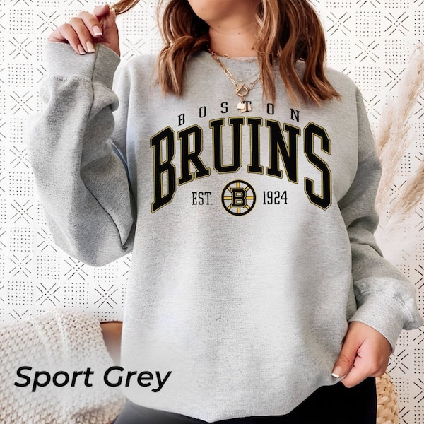 Vintage Boston Bruins Sweatshirt, Bruins Tee, Hockey Sweatshirt, College Sweater, Hockey Fan Shirt, Boston Hockey Shirt