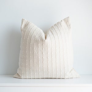 Neutral Pillow, Cream Pillow, Striped Pillow, Ivory Pillow, Home Decor, Decorative Pillows