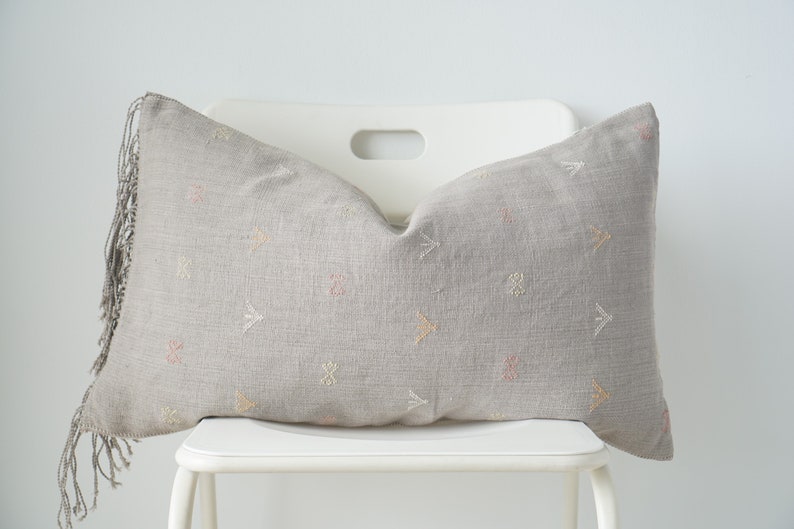 Tribal Hemp Striped Hand Woven Natural Dye Color Lumbar Pillow Cover