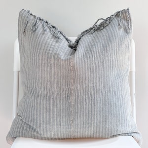 Brown Tan Tribal Hemp Hand Woven Striped Natural Dye Color Hmong Pillow Cover