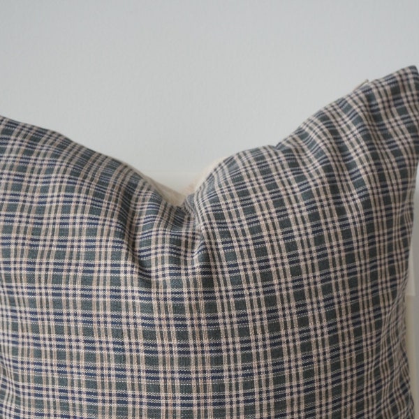 Neutral Hemp plaid hand woven Pillow Cover (limited)