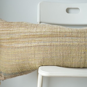 Handwoven Lumbar Pillow Cover: Vintage Karen Batik, Hemp Fringes (14x36)
