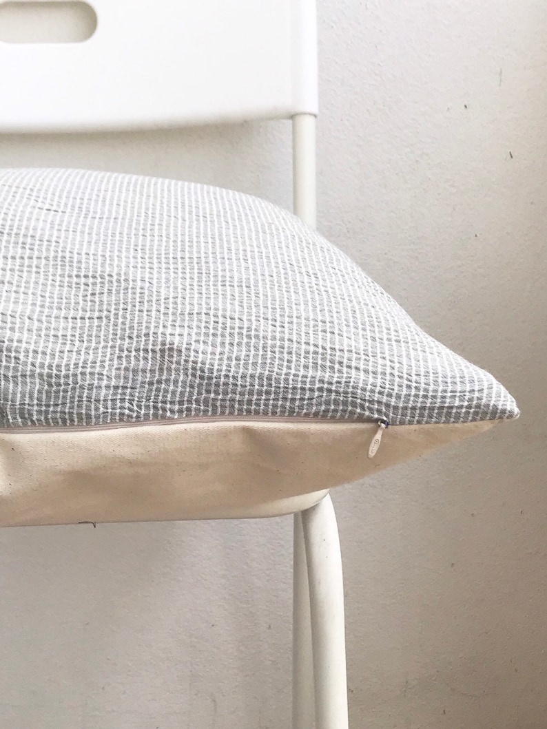 Grey white Striped Pillow Cover Etsy
