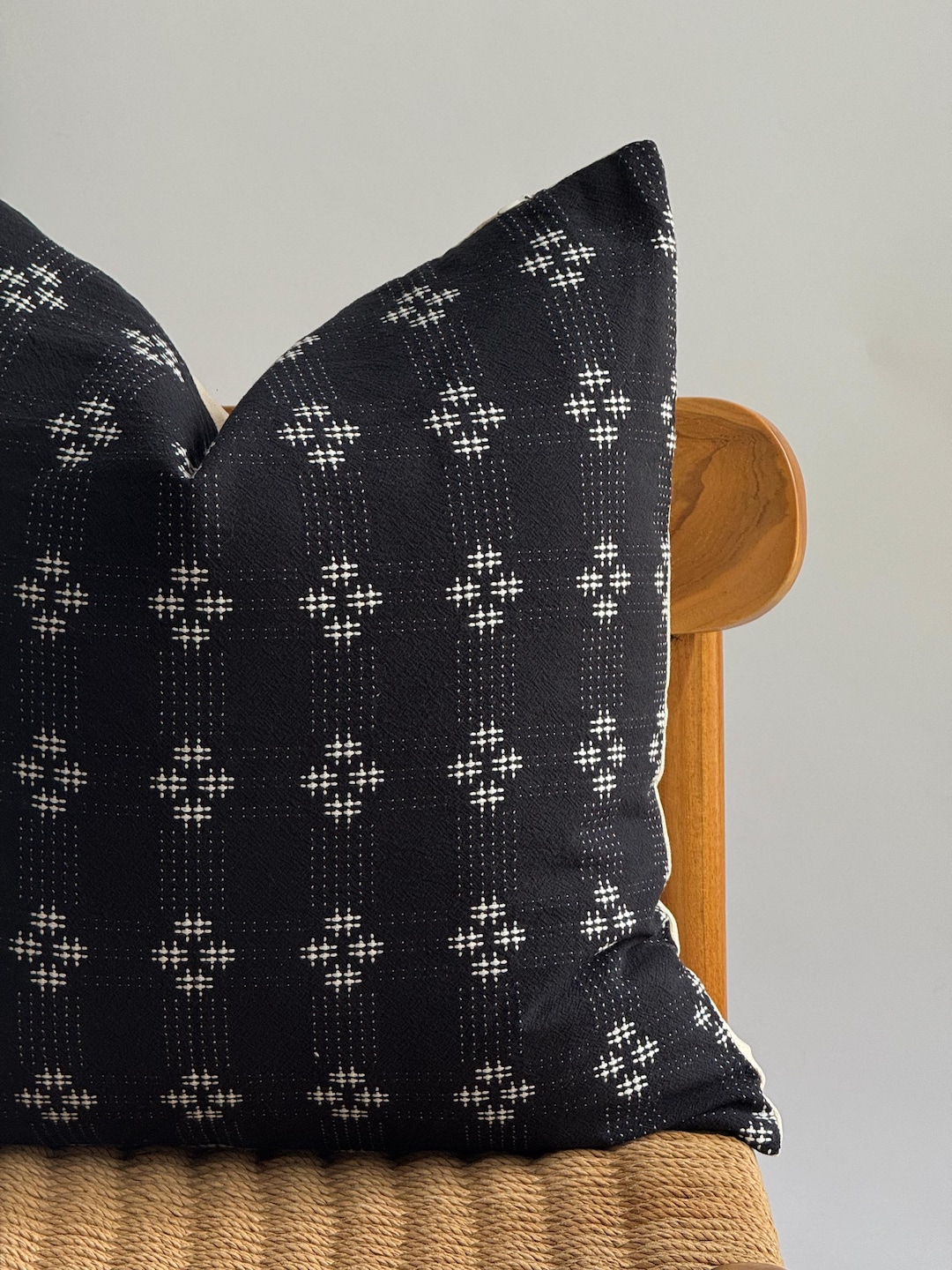 Black Cotton Woven Boho Pillow Cover Karen Home Decor - Etsy Canada