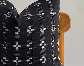 Black Cotton Woven Boho Pillow Cover Karen Home Decor