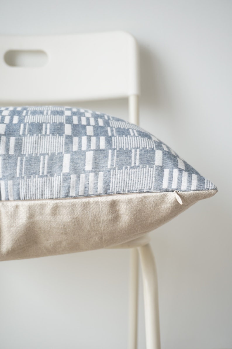 Grey Striped White linear Pillow Cover