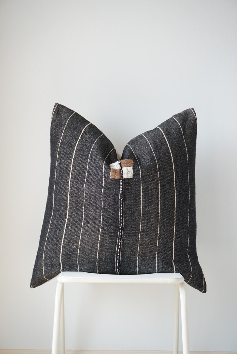 Tribal Hemp Hand Woven Striped Natural Dye Color Hmong Pillow Cover
