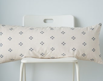 Dot Block Print Lumbar Pillow Cover