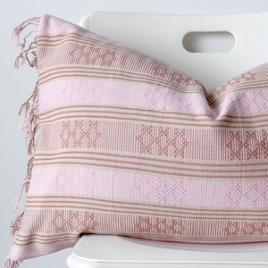 Tribal Hemp Striped Hand Woven Natural Dye Color Lumbar Pillow Cover