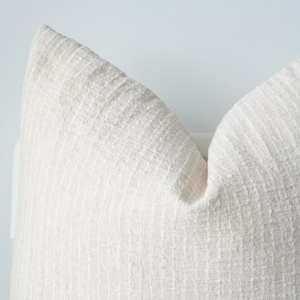 Hmong Batik Pillow Cover: Neutral Cream Striped Home Decor