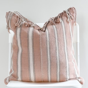 Handwoven Hmong Hemp Pillow Cover: Boho Farmhouse Decor (20&quot; x 20&quot;)