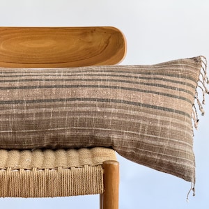 Hand Woven Natural Color Lumbar Pillow Cover ( limited )