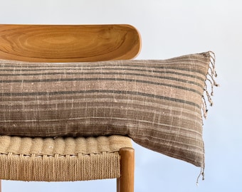 Hand Woven Natural Color Lumbar Pillow Cover ( limited )