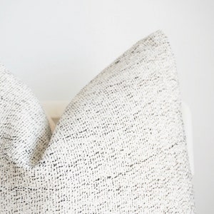 Neutral Crea and Black Striped Pillow Cover