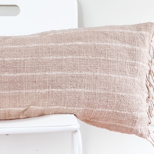 Lumbar Pillow, Fringes Pillow, Woven Pillow, Boho Pillow, Farmhouse Decor, Decorative Pillow