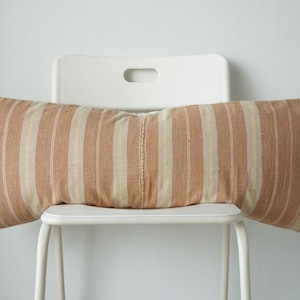 Handwoven Hemp Lumbar Pillow Cover: Vintage Karen Tribal Design
