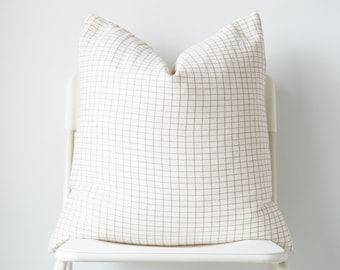 Neutral Striped Woven Pillow Cover