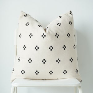 White black Dot Block Print Mudcloth Hmong Pillow Case