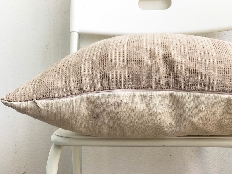Brown Cream Striped Woven Pillow Cover Etsy