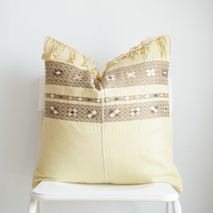 Tribal Hemp Hand Woven Striped Natural Dye Color Hmong Pillow Cover
