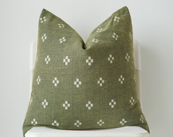 Block Print Pillow, Sage Green Pillow, Green Pillow, Home Decor, Decorative Pillow, Christmas Decor