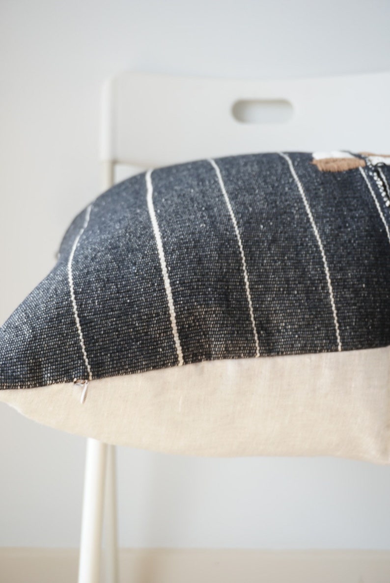 Tribal Hemp Hand Woven Striped Natural Dye Color Hmong Pillow Cover