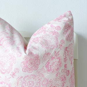 Block Print Pillow, Floral Pillow, Botanical Pillow, Boho Pillow, Decorative Pillow, Farmhouse Decor