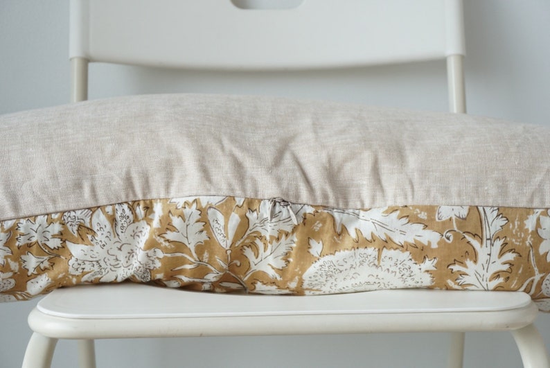 Lumbar Pillow, Block Print Pillow, Floral Pillow, Boho Pillow, Botanical Pillow, Farmhouse Decor zdjęcie 3