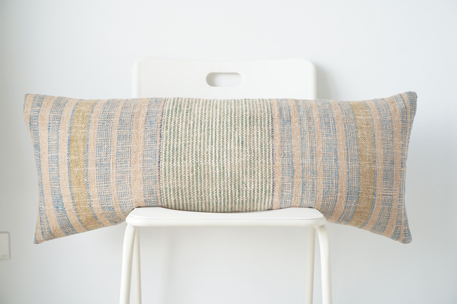 Hand Woven Natural Color Lumbar Pillow Cover Etsy