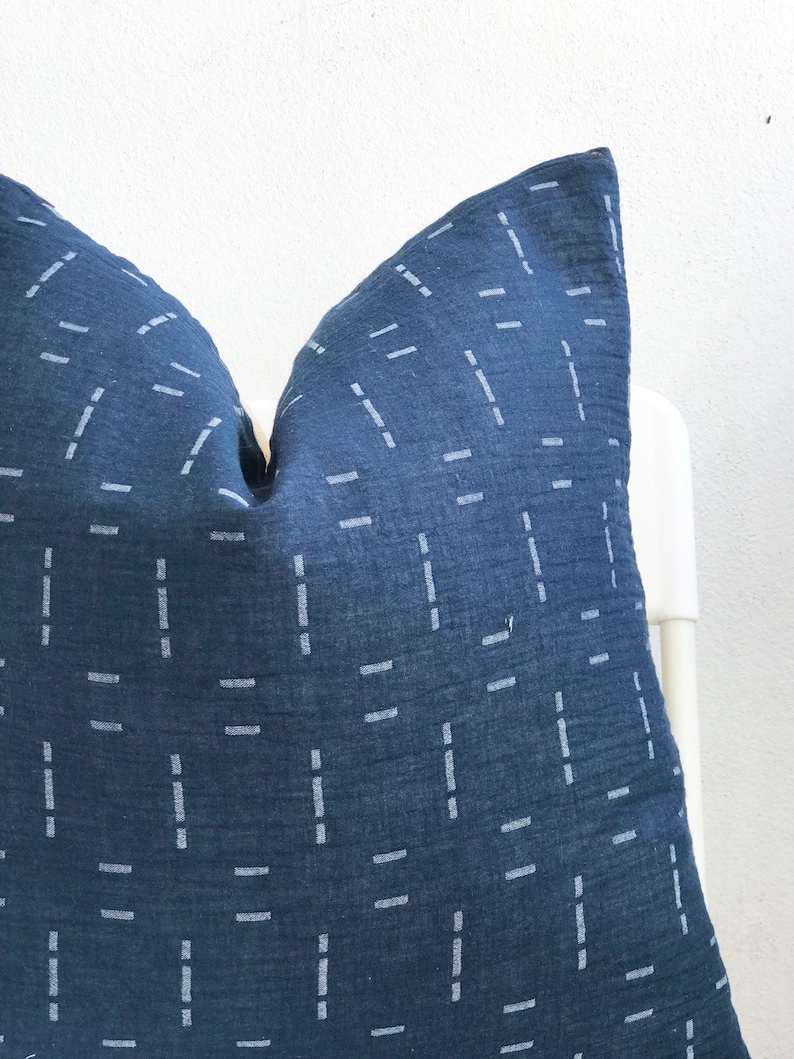Blue Navy Indigo Pillow Cover Etsy