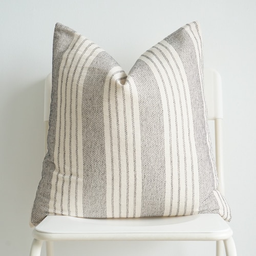 Grey Striped Pillow Cover Etsy