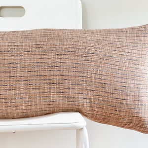 Handwoven Lumbar Pillow Cover: Vintage Karen Batik, Hemp Fringes (14x36)