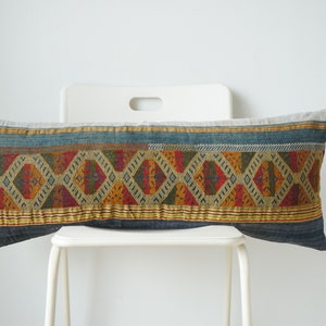 Vintage Hand Woven Natural Color Lumbar Pillow Cover