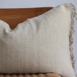 Lumbar Pillow, Neutral Pillow, Tan Pillow, Boho Pillow, Hemp Pillow, Farmhouse Decor