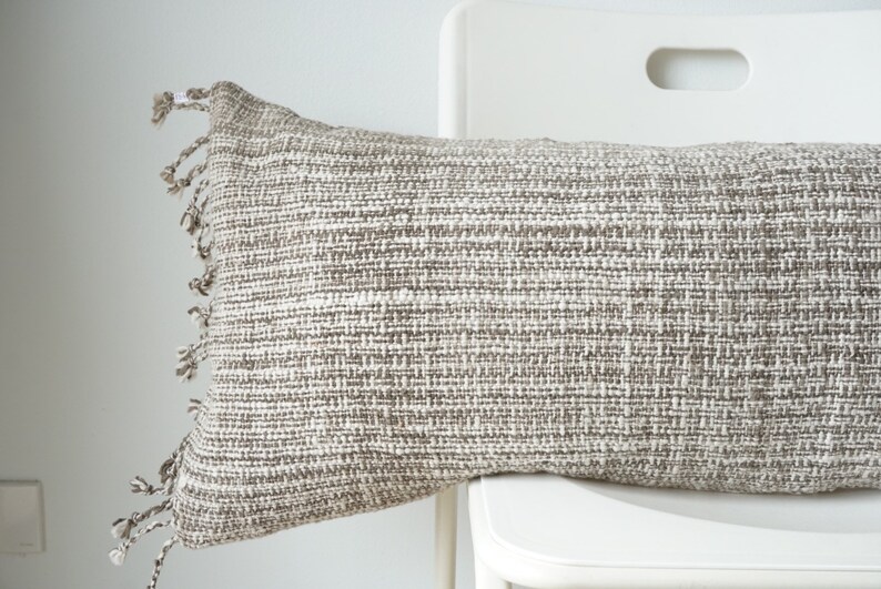 Hand Woven Natural Color Lumbar Pillow Cover