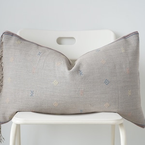 Tribal Hemp Striped Hand Woven Natural Dye Color Lumbar Pillow Cover