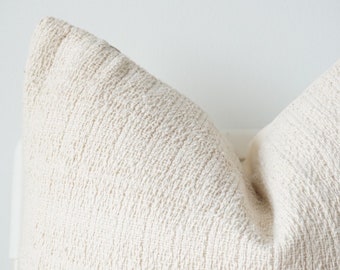 Almohada neutra, almohada crema, almohada a rayas, almohada marfil, decoración del hogar, almohadas decorativas