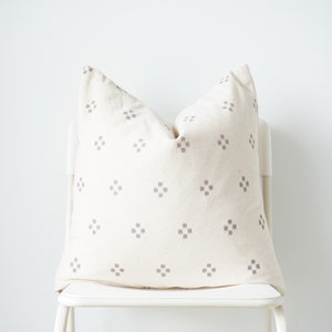 Off White gray Dot Block Print Pillow Case