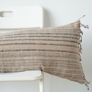 Hand Woven Natural Color Lumbar Pillow Cover ( limited )