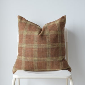 Brown Neutral Hemp hand woven Pillow Cover