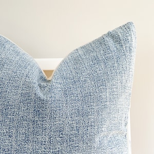 Faded Blue dyed indigo Woven Pillow Cover 003