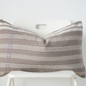 Tribal Hemp Striped Hand Woven Natural Dye Color Lumbar Pillow Cover
