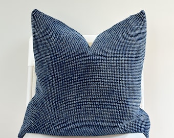 Blue dyed indigo Woven Pillow Cover 005