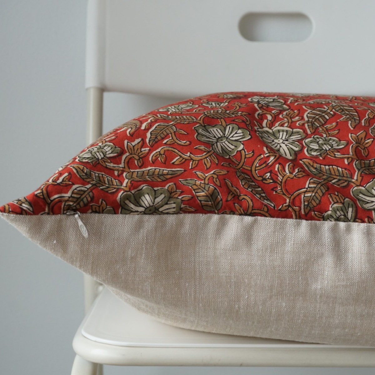 Block Print Pillow Cover: Floral Batik, Natural Dyed (20x20) - Etsy