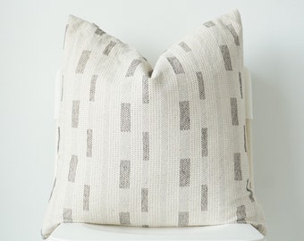 White Striped Pillow Cover
