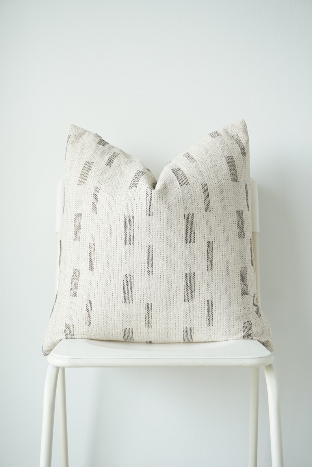 White Striped Pillow Cover